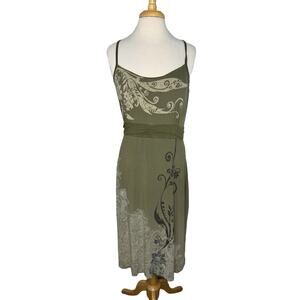 Athleta Olive Green Patterned Dress
